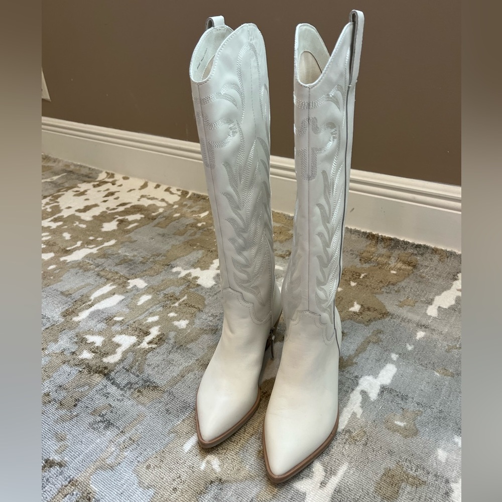 Dolce Vita White Tall Western Boots